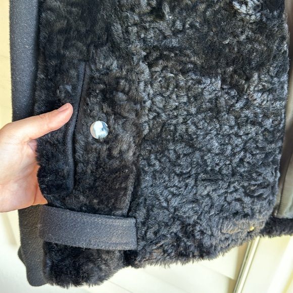 Black Rabbit Fur & Wool Moto Peacoat! 🖤 - Picture 4 of 9